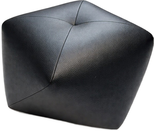 순잠 가정용 거실 낮은 팔각 풋스툴 26 x 26 x 21 cm, 블랙