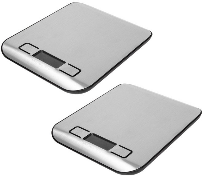 4BNK 數位不鏽鋼廚房秤 2入, 銀色, 單一商品, 1kg