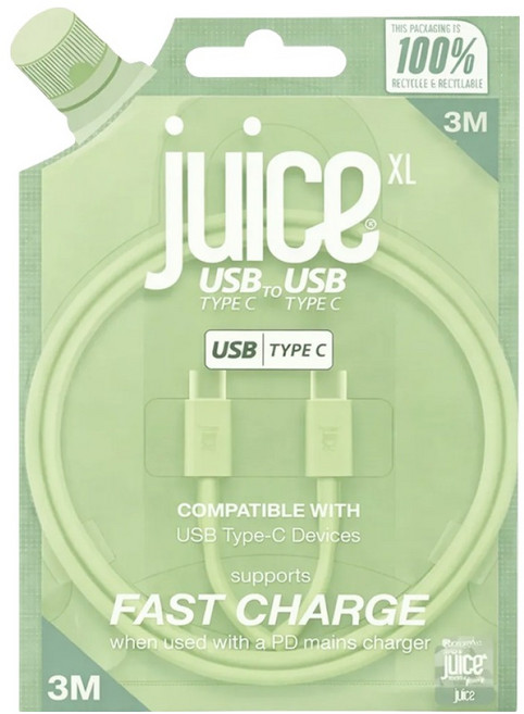 juice C타입-C타입 라운드 60W PD 고속 충전 케이블, 1개, 세이지, 3m