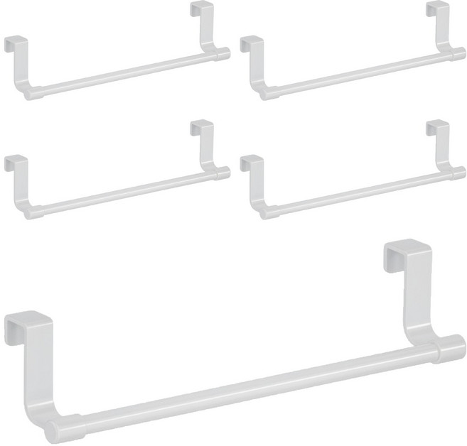 라보비아 주방 캐비닛 도어형 스테인리스 수건걸이, 화이트, 5개