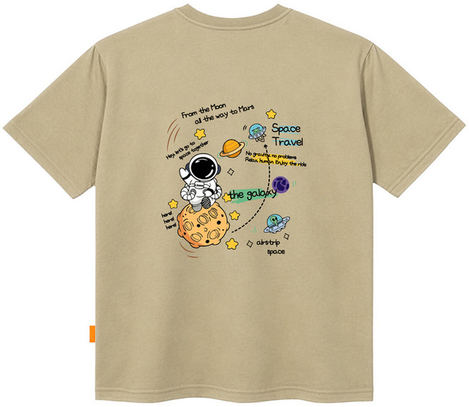 엘라모 남녀공용 스페이스트래블 반팔 티셔츠