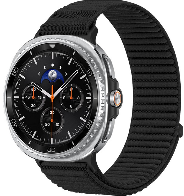 스페이스쉴드 갤럭시 워치 유니 슬로프 밸크로 패브릭 나일론 스트랩 46mm, 블랙, 1개