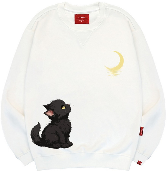 엘라모 남녀공용 달빛고양이 맨투맨