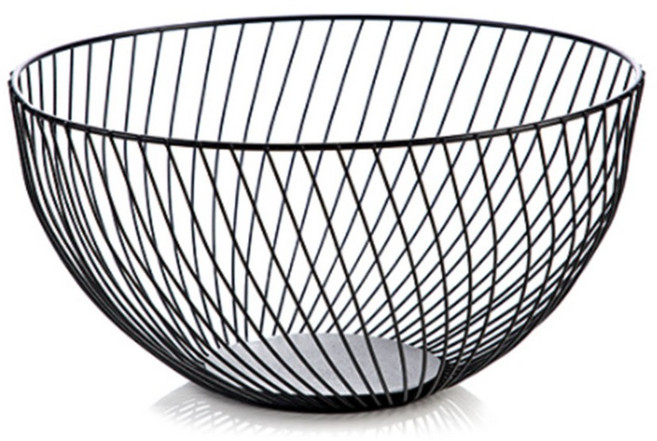 네이처안 빗살 철제 간식 바구니, 블랙, 1개