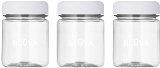 블루바 눈금표시 트라이탄 파스텔캡 다용도 미니 보틀, 화이트, 3개, 200ml