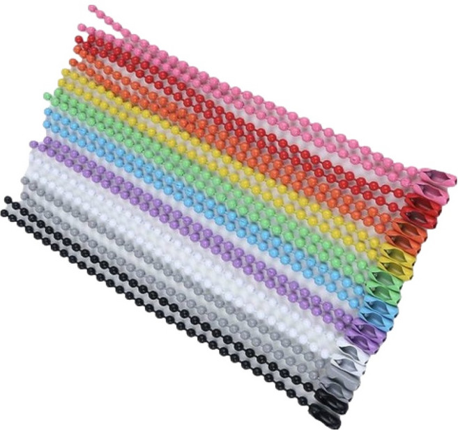 펜시픽 컬러 볼체인 군번줄 100p 세트, 믹스, 1세트