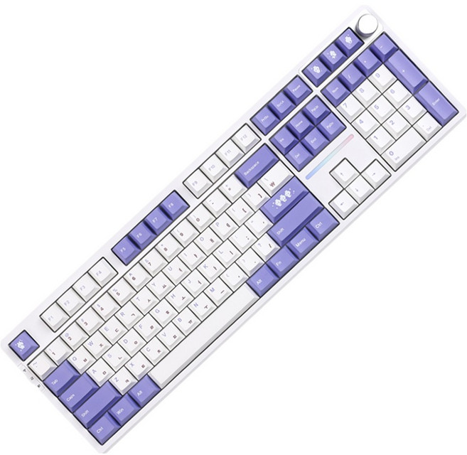 몬스타기어 동백 저소음 노브 블루투스 매크로 조약돌 커스텀 무선 기계식 키보드, 퍼플레빗V2, 스텔라 108 pro, 제조사축