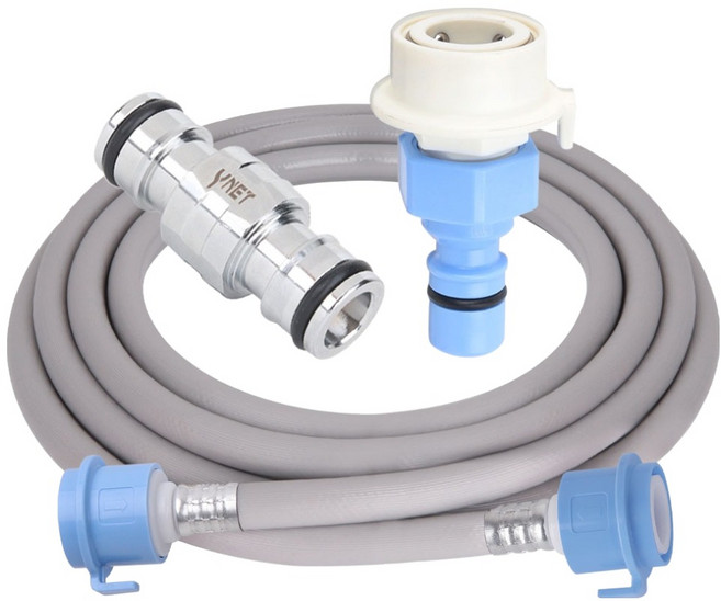 와이넷 스마트 연장용 세탁기 호스 냉수 5m 세트, 블루, 1세트