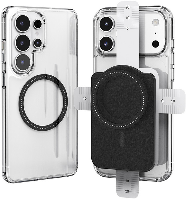 하이온 맥세이프 호환 메탈 스틸보드 2p +자석 플레이트 세트, 블랙, 1세트