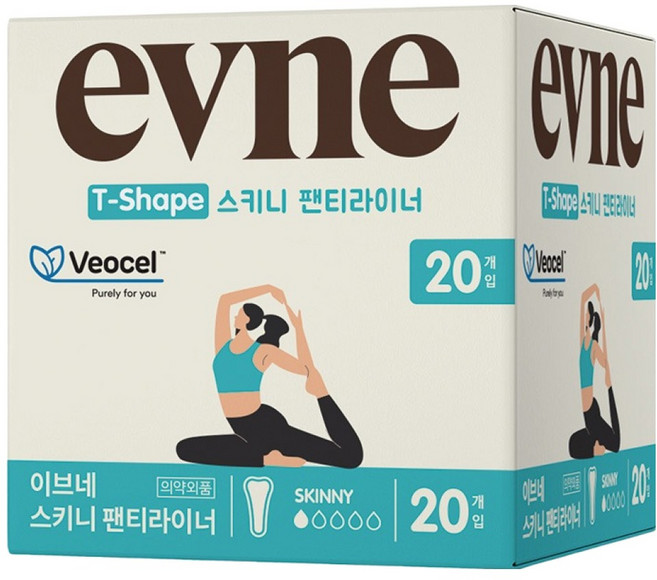 이브네 프리미엄 비오 스키니 팬티라이너, 1개, 20개입, 일반