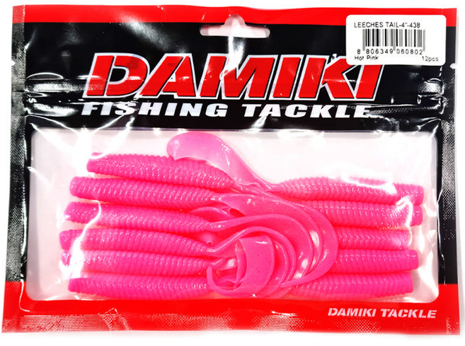 다미끼 리치테일 4인치 광어 다운샷 우럭 배스 웜 12p, 438 핫핑크, 1개