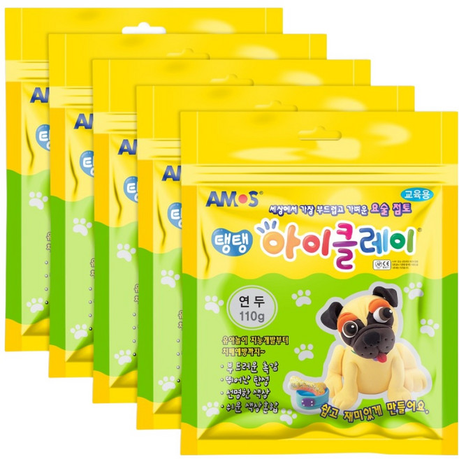 아이클레이 탱탱 아이클레이, 연두, 110g, 5개