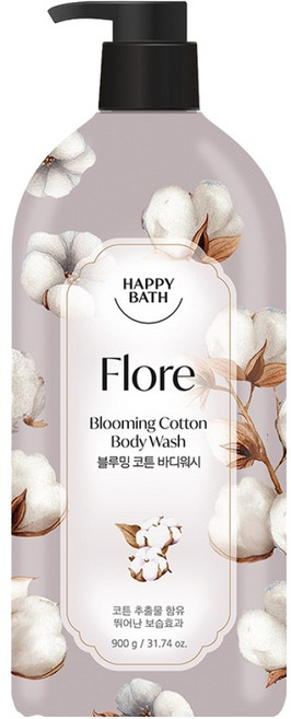 해피바스 플로레 바디워시 블루밍 코튼, 900g, 1개