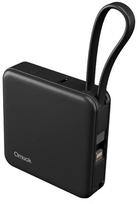 amuok 艾默克 Cube迷你雙線行動電源 Type-C + Lightning, 黑色, D927