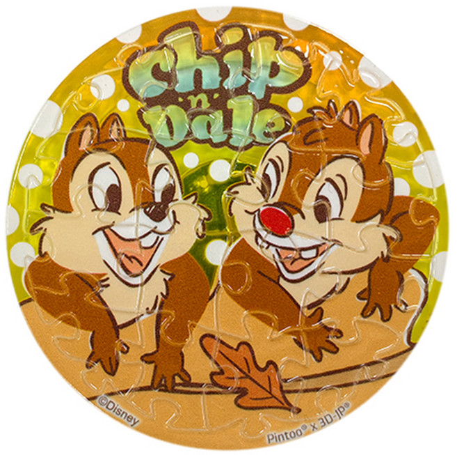 HUNDRED PICTURES 百耘圖 大臉系列 拼圖磁鐵 HPD0116048 直徑60mm 圓 Chip an Dale 奇奇蒂蒂 哈囉, 1個, 16片