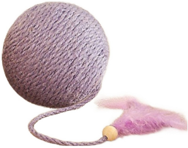 파스텔펫 고양이 깃털 로프볼 장난감 FREE, 퍼플, 1개