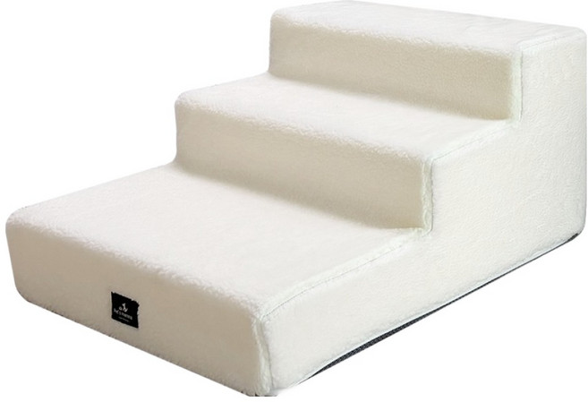 펫츠맘마 반려동물 논슬립 와이드 펫스텝 3단, 아이보리, 1개