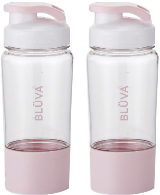 블루바 눈금표시 트라이탄 투웨이 원터치 컵보틀, 핑크, 2개, 300ml