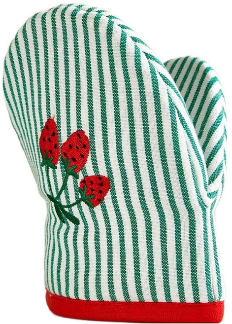 모던하우스 발렌타인 주방장갑, 그린 스트라이프, 1개