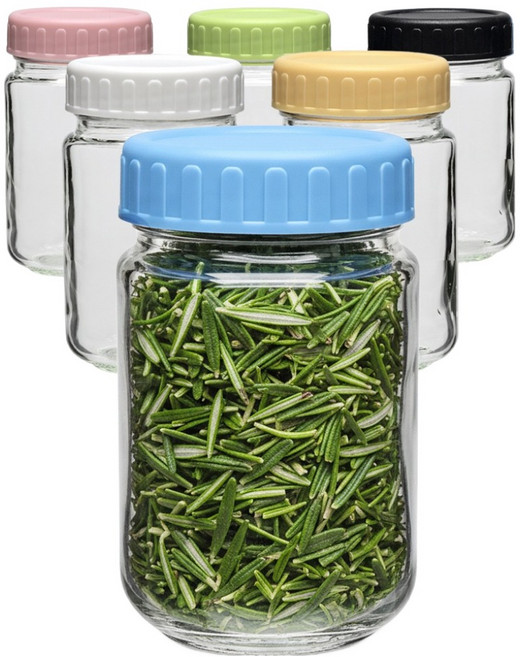 헥사 에코링 플라스틱 뚜껑 양념통 유리병 160ml x 6종 세트 SG200, 1개