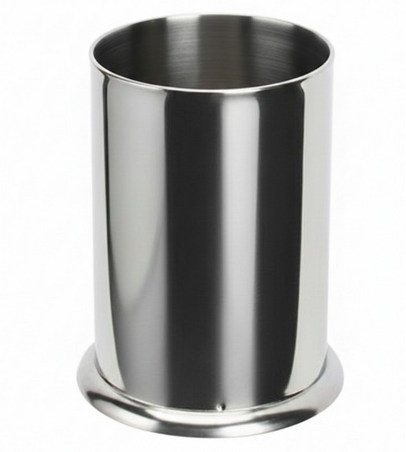 쿠쏘 원형 스테인리스 수저통, 실버, 1개