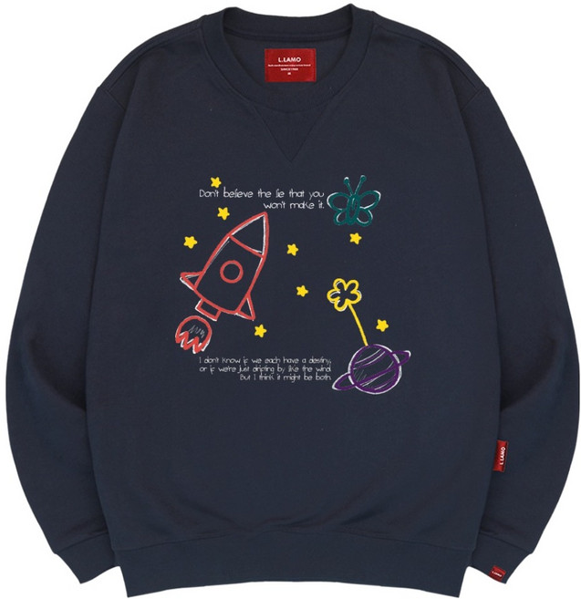 엘라모 남녀공용 스페이스드림 맨투맨