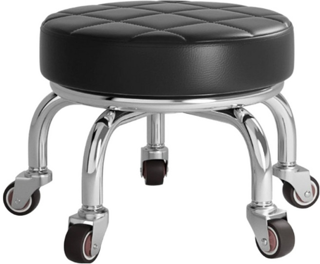 원이네 무소음 이동식 바퀴 의자, 블랙, 1개