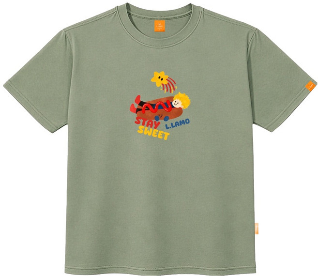 엘라모 남녀공용 핫도그왕자 반팔 티셔츠