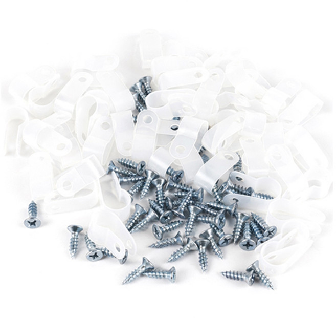 지오비즈 전선정리 케이블 클램프 50p + 나사 50p, 혼합색상, 1세트