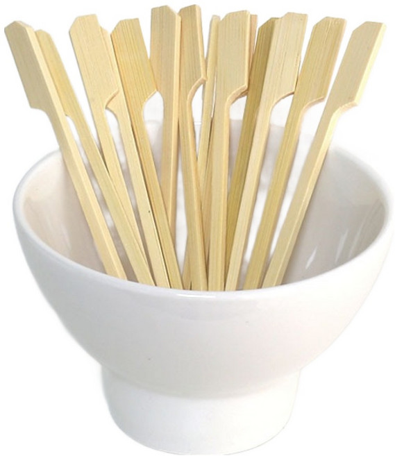 블룸엣홈 손잡이형 대나무 꼬지 과일 디저트 스틱 12cm, 1개, 100개입