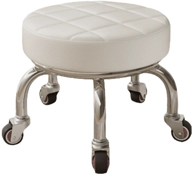 원이네 무소음 이동식 바퀴 의자, 화이트, 1개