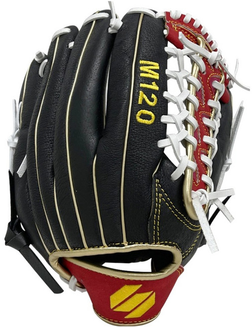 썬버드 돈피 야구글러브 우투용 M120, 1개, 블랙 + 레드