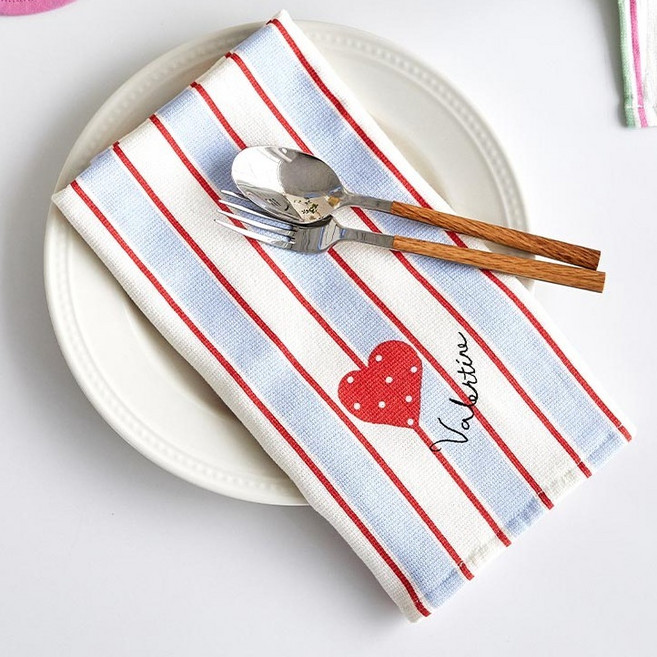 모던하우스 발렌타인 테리 키친크로스 45 x 60 cm, 블루 스트라이프, 1개