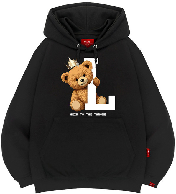 L.LAMO 男女通用國王熊連帽衫