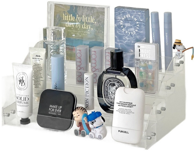 데미무드 계단형 화장품 정리대 4단, 투명, 1개