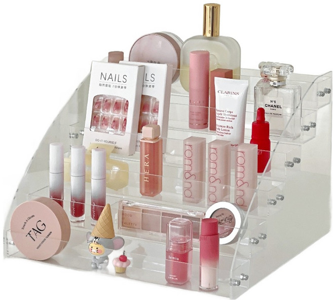데미무드 계단형 화장품 정리대 6단, 투명, 1개