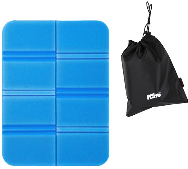 모모 캠핑 인포켓 사이즈 멀티 휴대용방석 + 파우치 세트, 블루