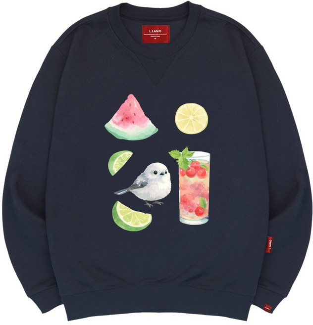 엘라모 남녀공용 후르츠 팃 맨투맨