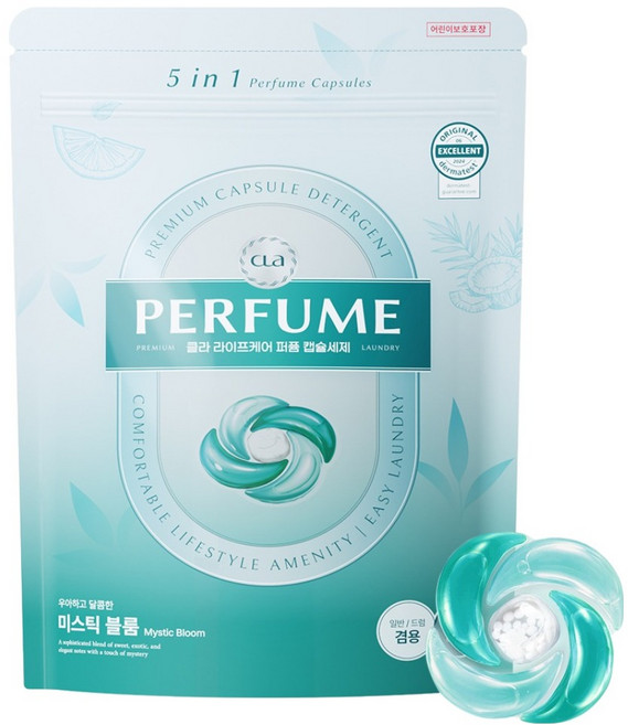 CLA 5 in 1 퍼퓸 캡슐세제 미스틱블룸, 1개, 40개입