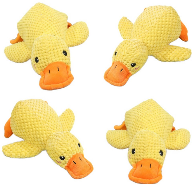 MAAH 강아지 대형 오리 삑삑이 인형, 옐로우, 4개