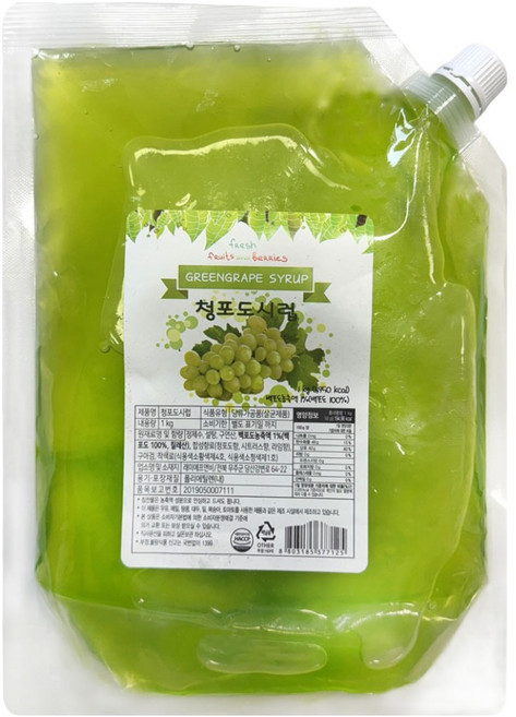 쥬피터 청포도 팩 시럽, 1kg, 1개