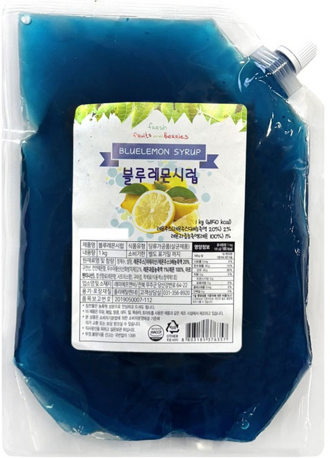 쥬피터 블루레몬 팩 시럽, 1kg, 1개