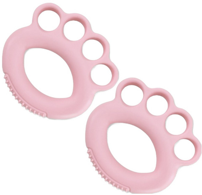 손가락 그립형 도넛 실리콘 악력기 4.5kg, 핑크, 2개