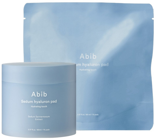 아비브 수분초 히알루론 패드 하이드레이팅 터치 본품 165ml x 75p + 리필 165ml x 75p 세트, 75매입, 1세트