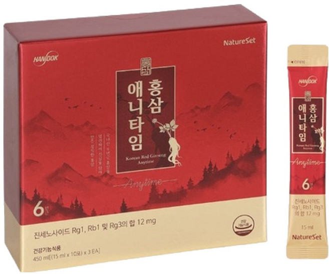 네이처셋 홍삼 애니타임 30p, 1박스, 450ml