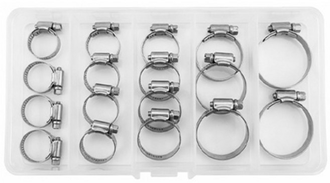 올커버 호스 고정 클립 밴드 20p + 케이스 세트, 1세트