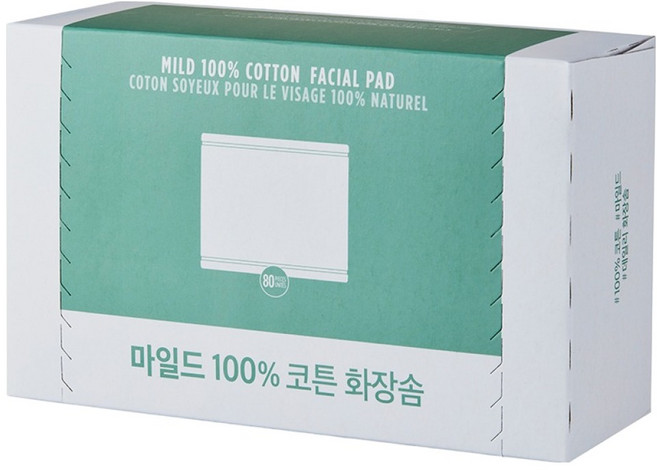 더페이스샵 데일리 마일드 100% 코튼 화장솜, 80매입, 1개