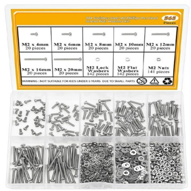 올커버 조립 고정 둥근머리 볼트 나사 565p + 케이스 세트, 1세트