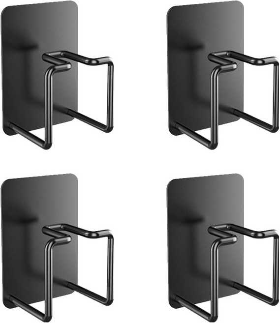 스프렉스 무타공 스틸핏 스테인리스 칫솔꽂이, 블랙, 4개