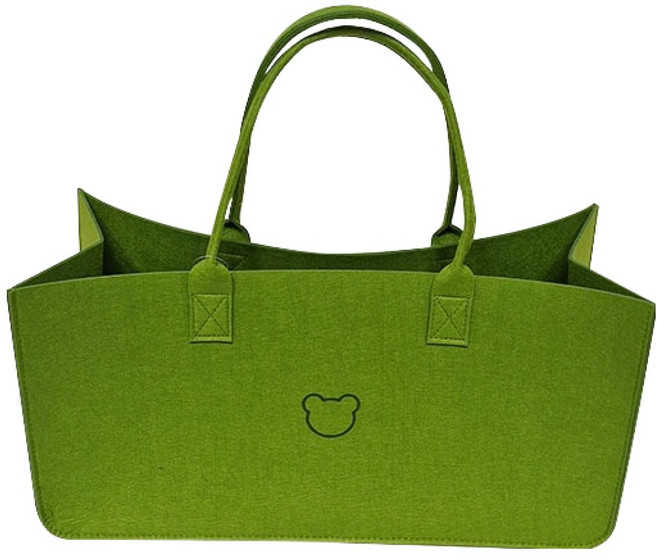 스타리움 곰돌이 펠트 토트백 대형, 그린, 1개